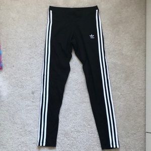 Adidas 3 stripe black leggings